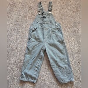 Baby Gap Green and White Vintage Striped Overalls